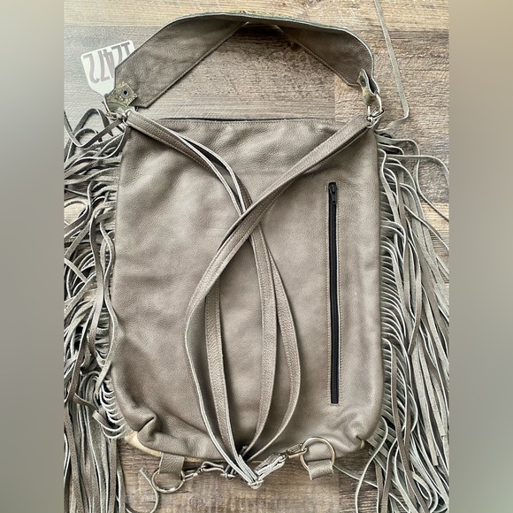 Holy Cow Couture cowhide copper grey leather design  backpack main image 6